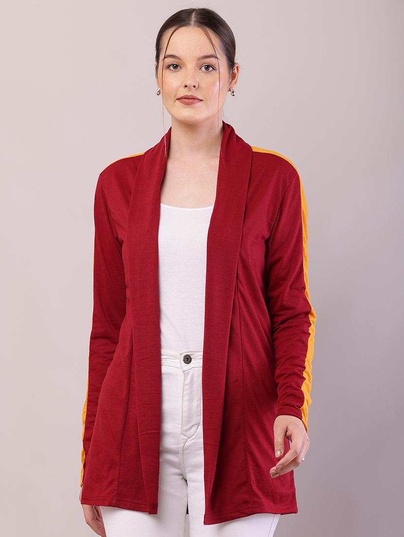 women color block long sleeve shrug - 21726456 - Zoom Image - 0
