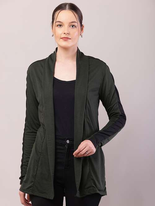 women solid long sleeve shrug - 21726459 -  Standard Image - 0