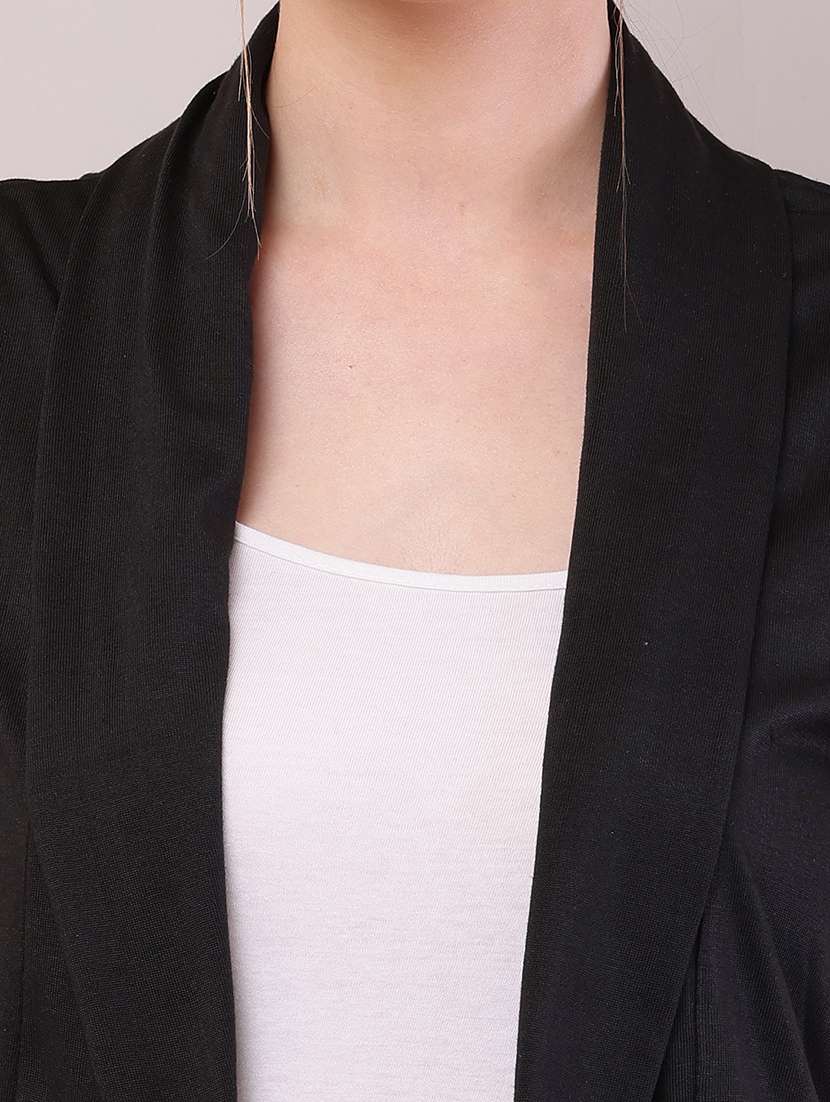 women solid asymmetric shrug - 21726461 -  Standard Image - 5