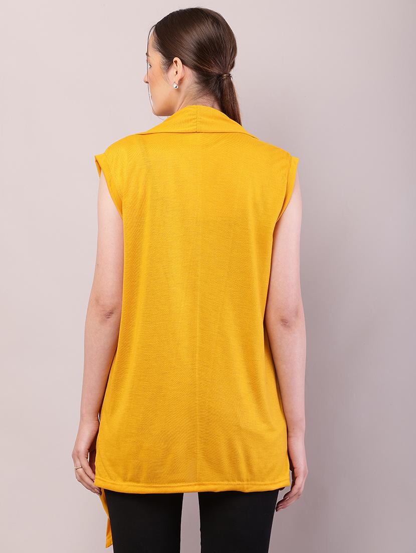 women solid asymmetric shrug - 21726463 - Standard Image - 3