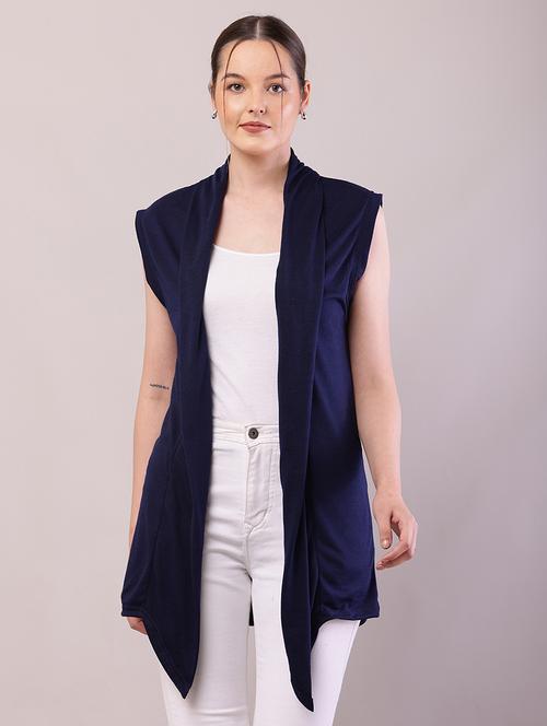 women solid asymmetric shrug - 21726464 - Standard Image - 0