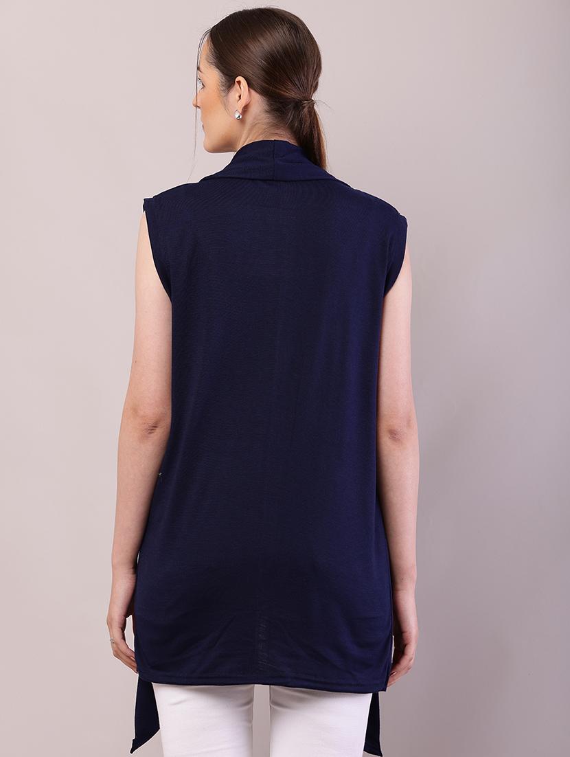 women solid asymmetric shrug - 21726464 - Standard Image - 3