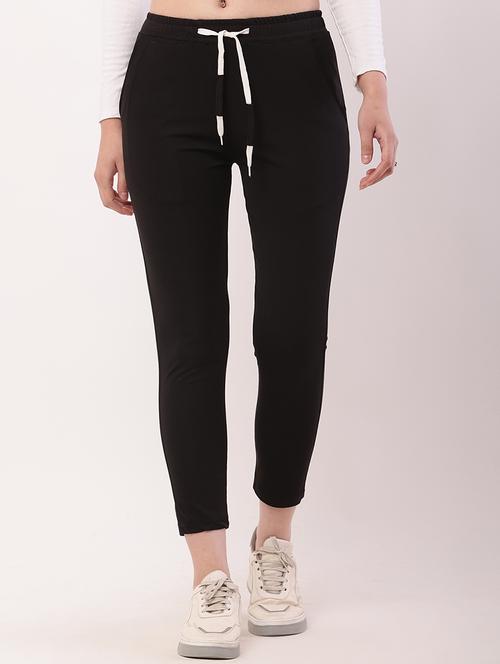 women solid mid rise track pant - 21727978 - Standard Image - 0