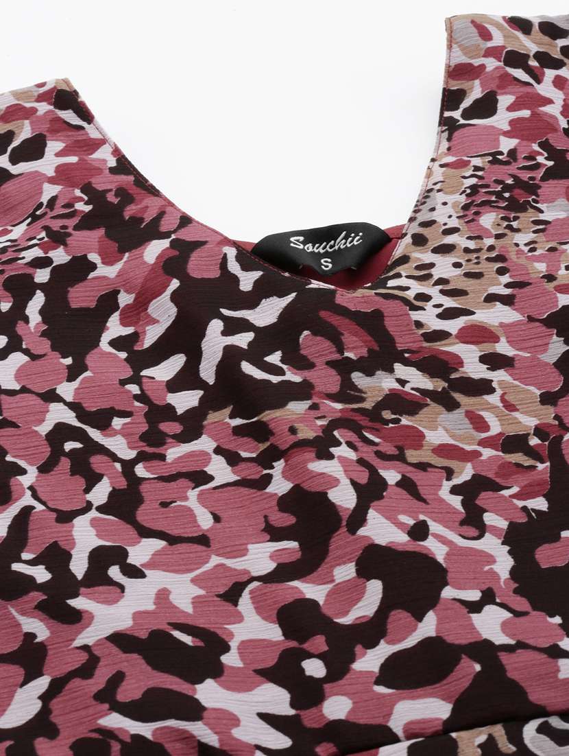 women printed short sleeves fit & flared dress - 21727985 - Standard Image - 8