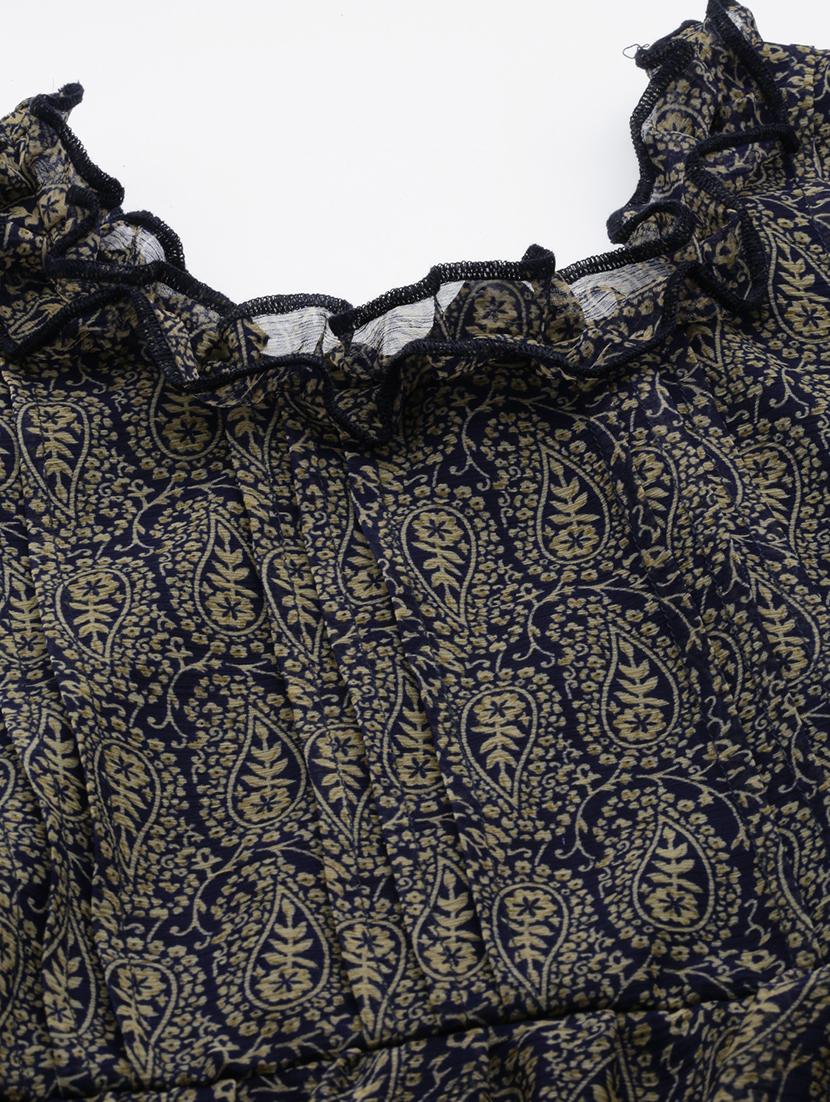 women printed round neck tiered dress - 21727989 - Standard Image - 8