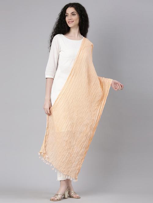 women peach solid dupatta - 21727992 - Standard Image - 0