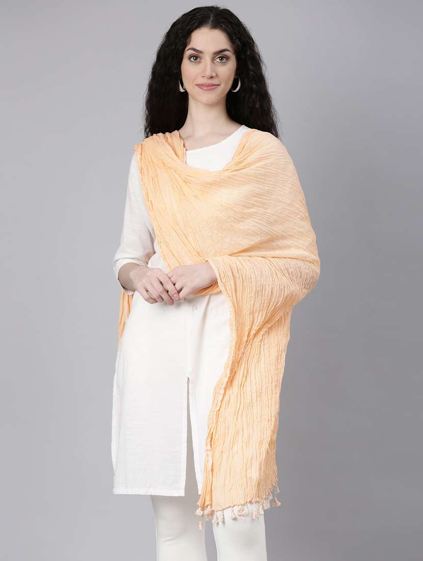 women peach solid dupatta - 21727992 - Standard Image - 3