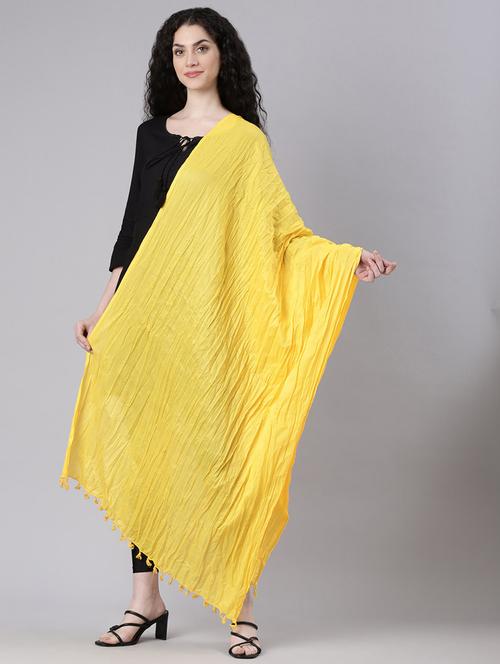 women yellow solid dupatta - 21727993 - Standard Image - 0