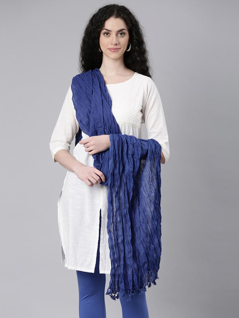 women blue solid dupatta - 21727994 - Standard Image - 3