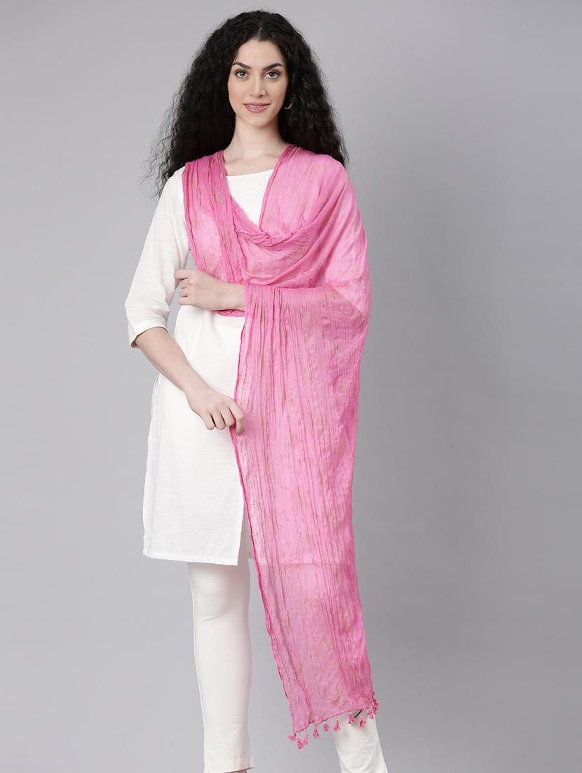 women pink embellished dupatta - 21727996 - Standard Image - 3