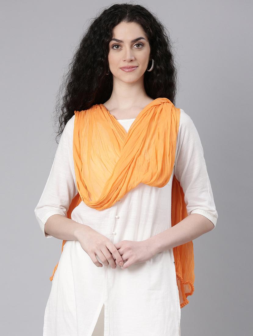 women peach solid dupatta - 21727997 - Standard Image - 3