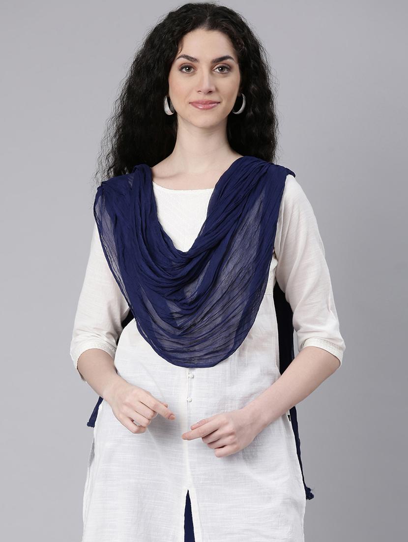women blue solid dupatta - 21727998 - Standard Image - 3