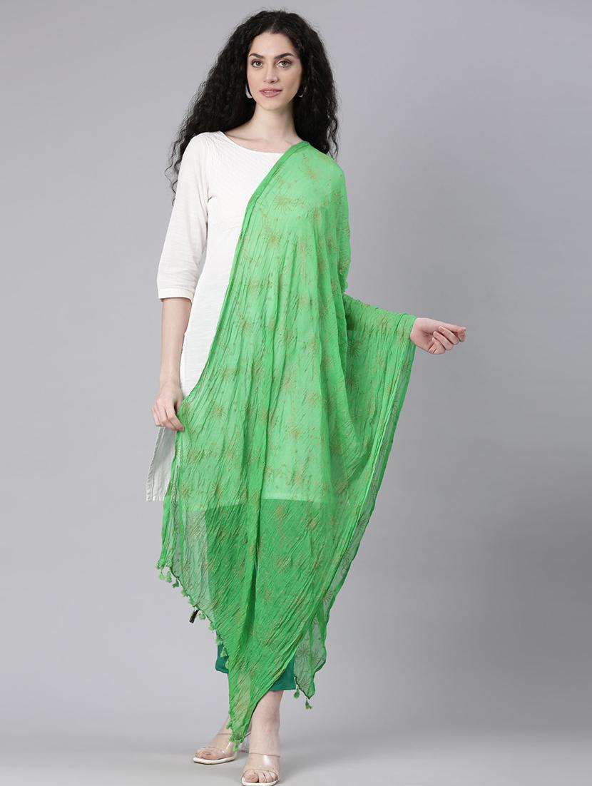 women green embellished dupatta - 21727999 - Zoom Image - 0