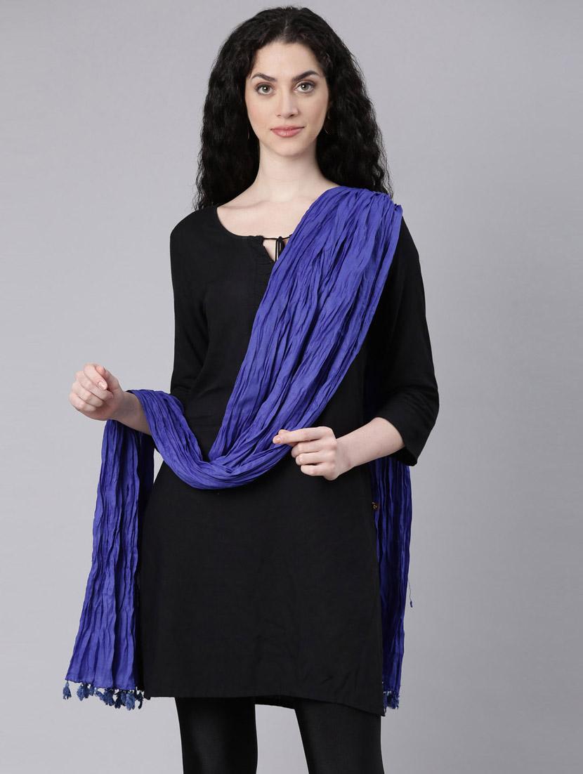 women blue solid dupatta - 21728014 - Zoom Image - 0