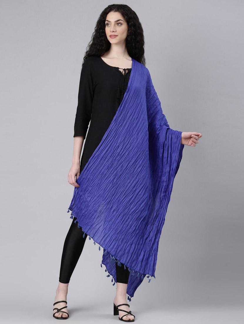 women blue solid dupatta - 21728014 - Standard Image - 3