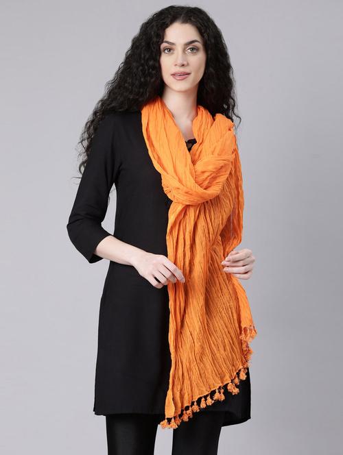 women orange solid dupatta - 21728015 -  Standard Image - 0
