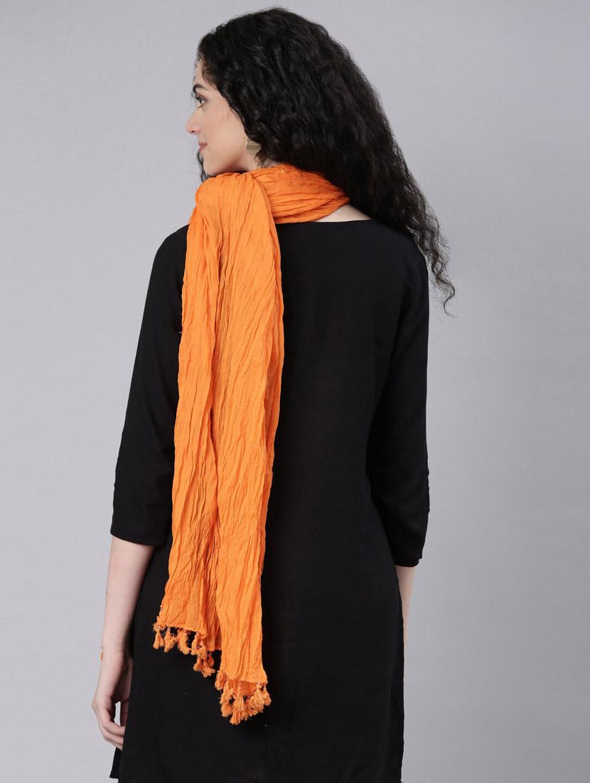 women orange solid dupatta - 21728015 - Standard Image - 3