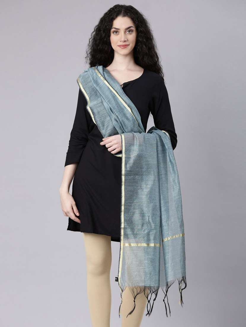 women purist blue solid dupatta - 21728021 - Zoom Image - 0