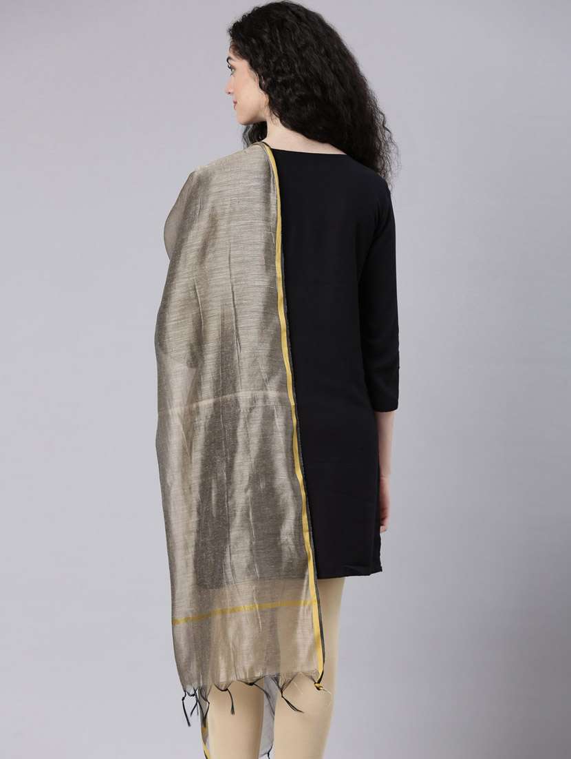 women grey solid dupatta - 21728023 - Standard Image - 3