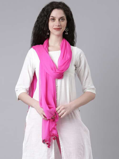 pink chiffon dupatta