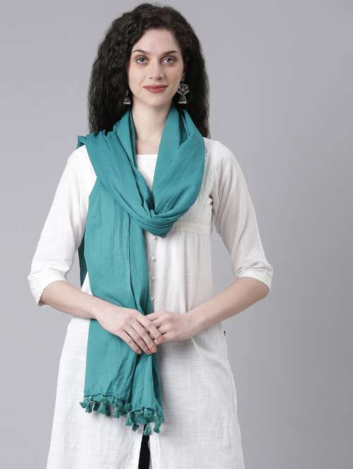 blue cotton dupatta