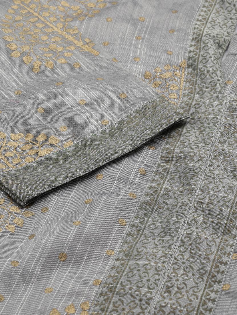 women grey printed three quarter sleeve layered kurta - 21728030 - Standard Image - 5