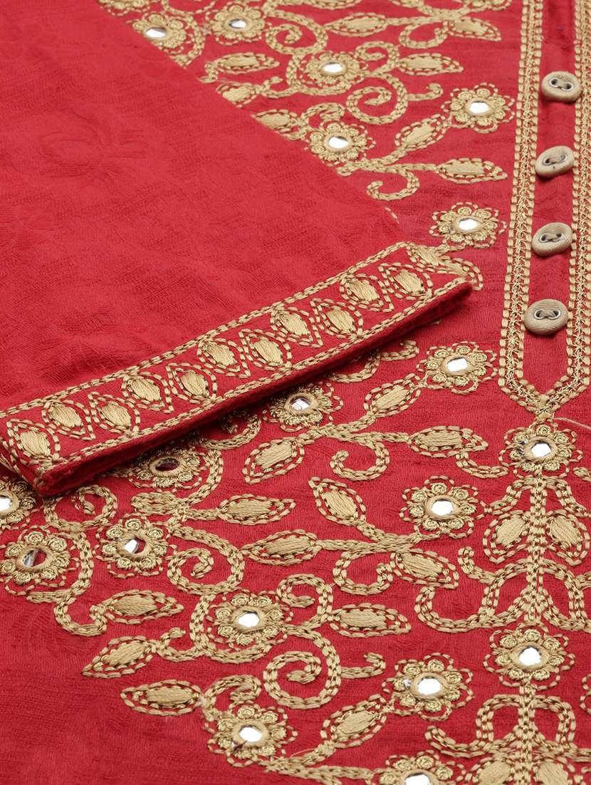 women embroidered three quarter sleeve straight kurta - 21728047 - Standard Image - 5