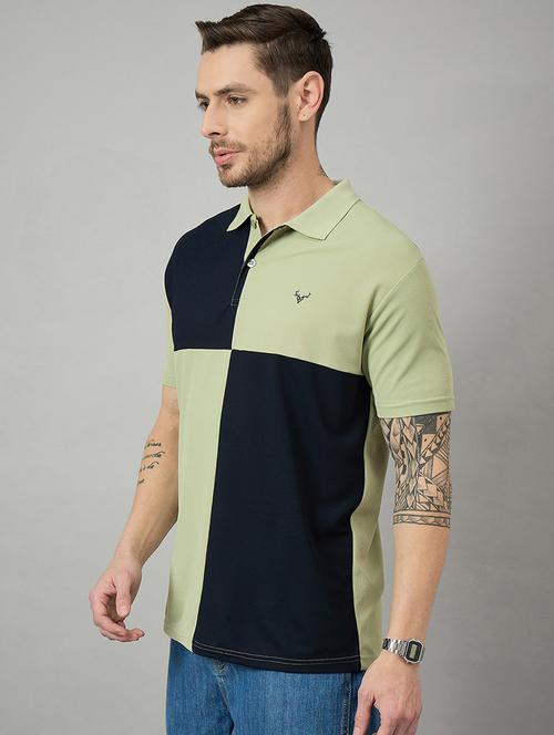 men short sleeves color block polo t-shirt - 21728061 -  Standard Image - 0
