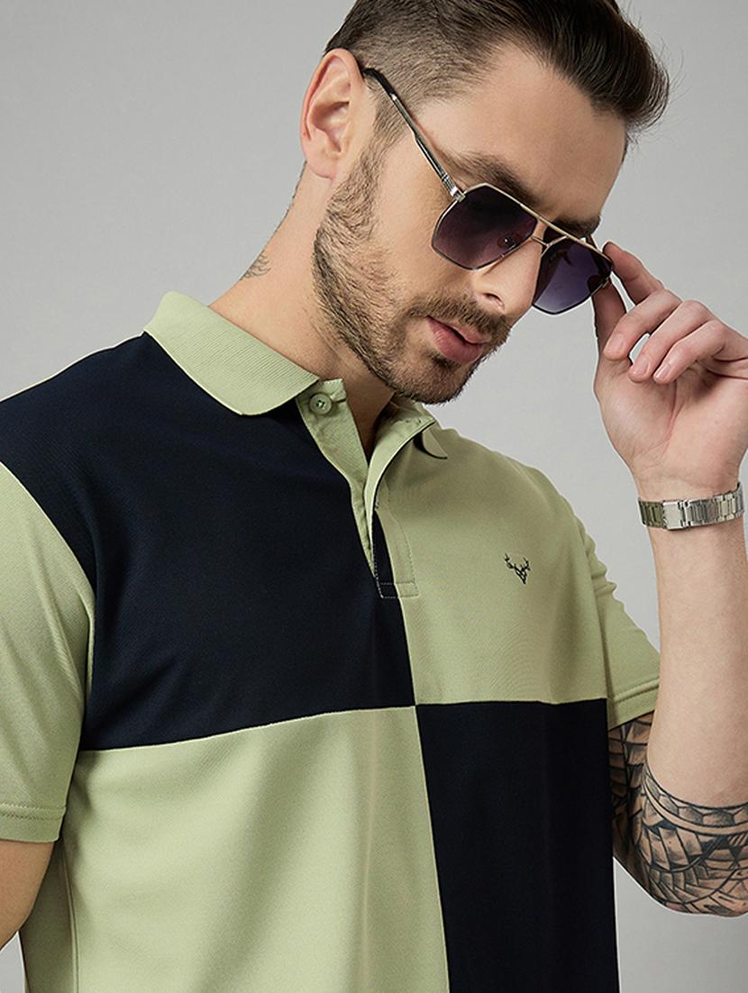 men short sleeves color block polo t-shirt - 21728061 - Standard Image - 3