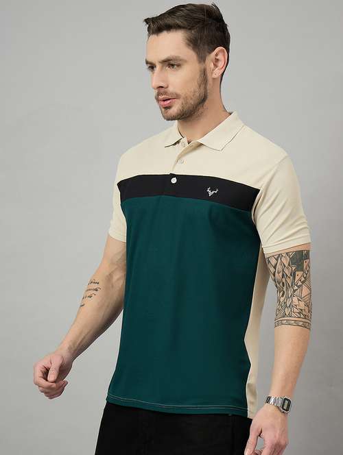 men short sleeves color block polo t-shirt - 21728077 -  Standard Image - 0