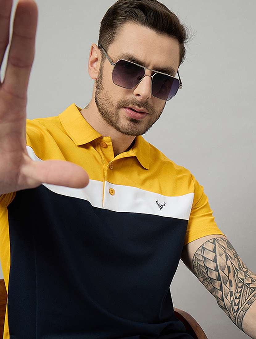 men short sleeves color block polo t-shirt - 21728078 -  Standard Image - 3