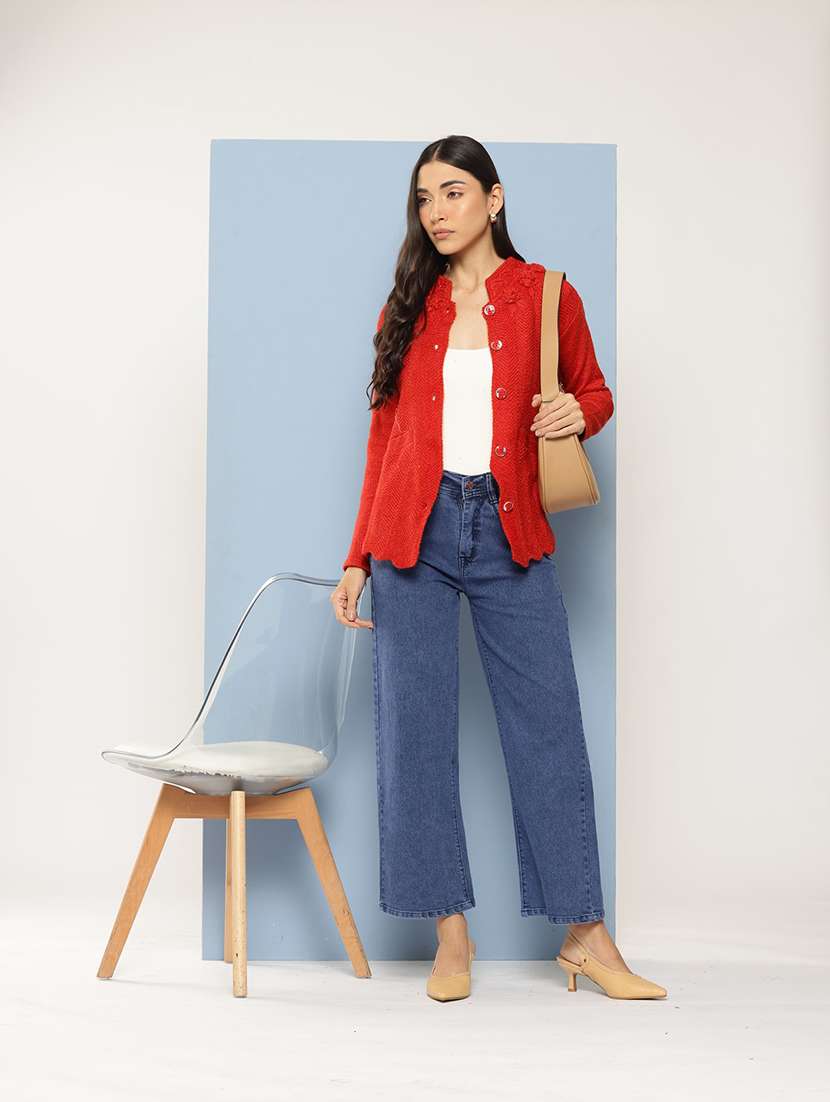 women long sleeves solid cardigan - 21728095 -  Standard Image - 3