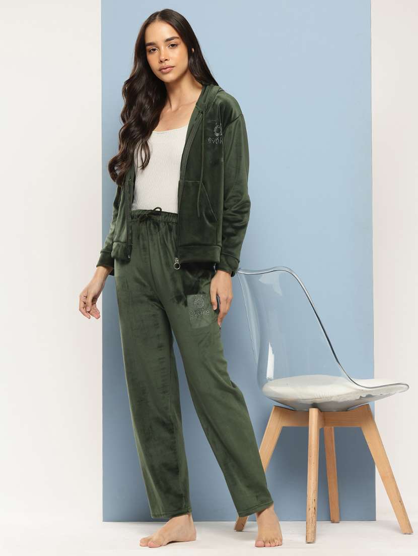 women hoodie and track pant co-ord set - 21728098 -  Standard Image - 3