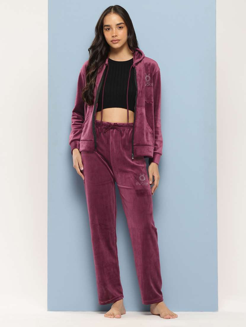 women hoodie and track pant co-ord set - 21728099 -  Standard Image - 3