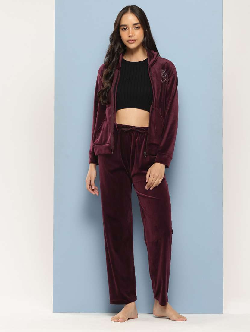 women hoodie and track pant co-ord set - 21728100 - Standard Image - 3