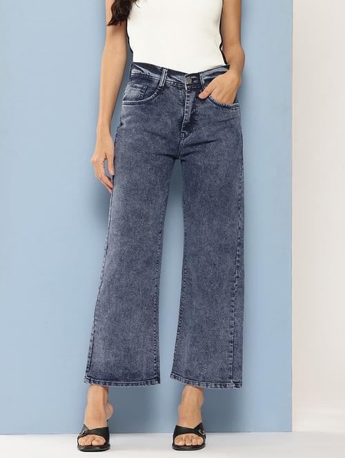 women solid high rise straight fit jean - 21728114 -  Standard Image - 0