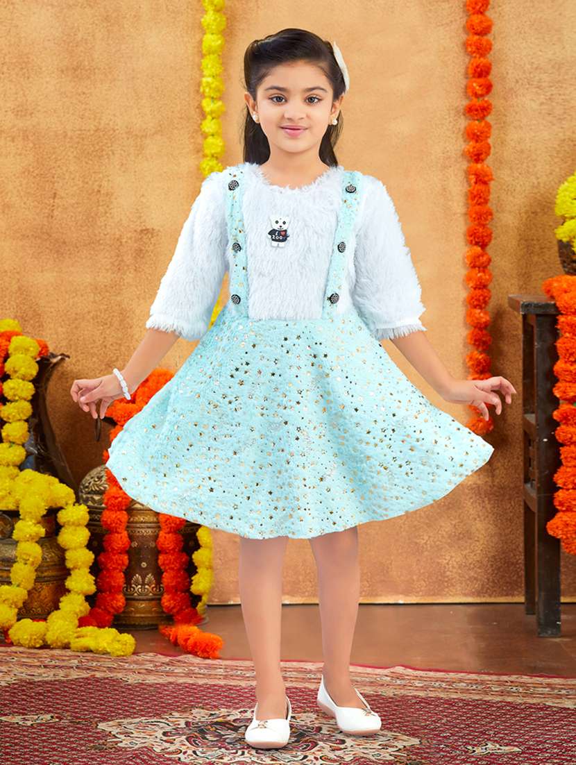 girls embellished round neck frock