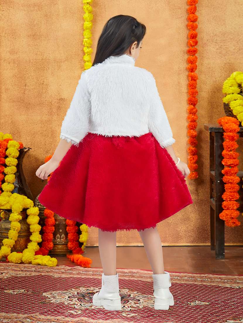 girls embellished three quarter sleeve frock - 21728128 -  Standard Image - 3