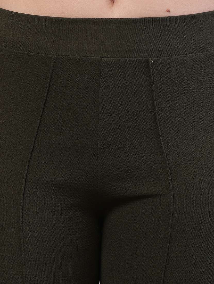 women solid mid rise straight trouser - 21728155 -  Standard Image - 5