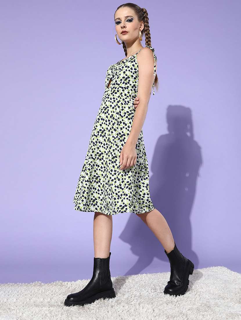 women floral print sleeveless a-line dress - 21728192 -  Zoom Image - 0