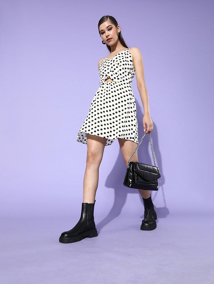 women polka dotted sleeveless a-line dress - 21728199 - Standard Image - 3