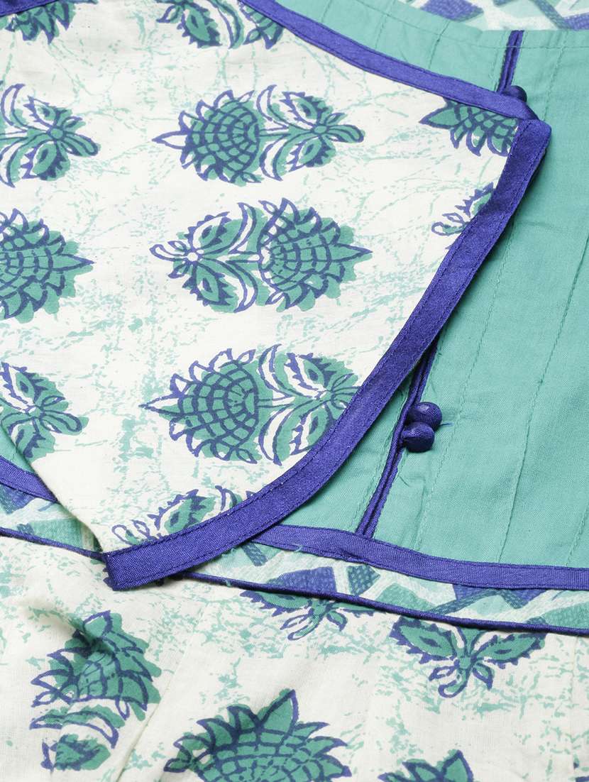 women printed round neck flared kurta - 21728264 -  Standard Image - 5