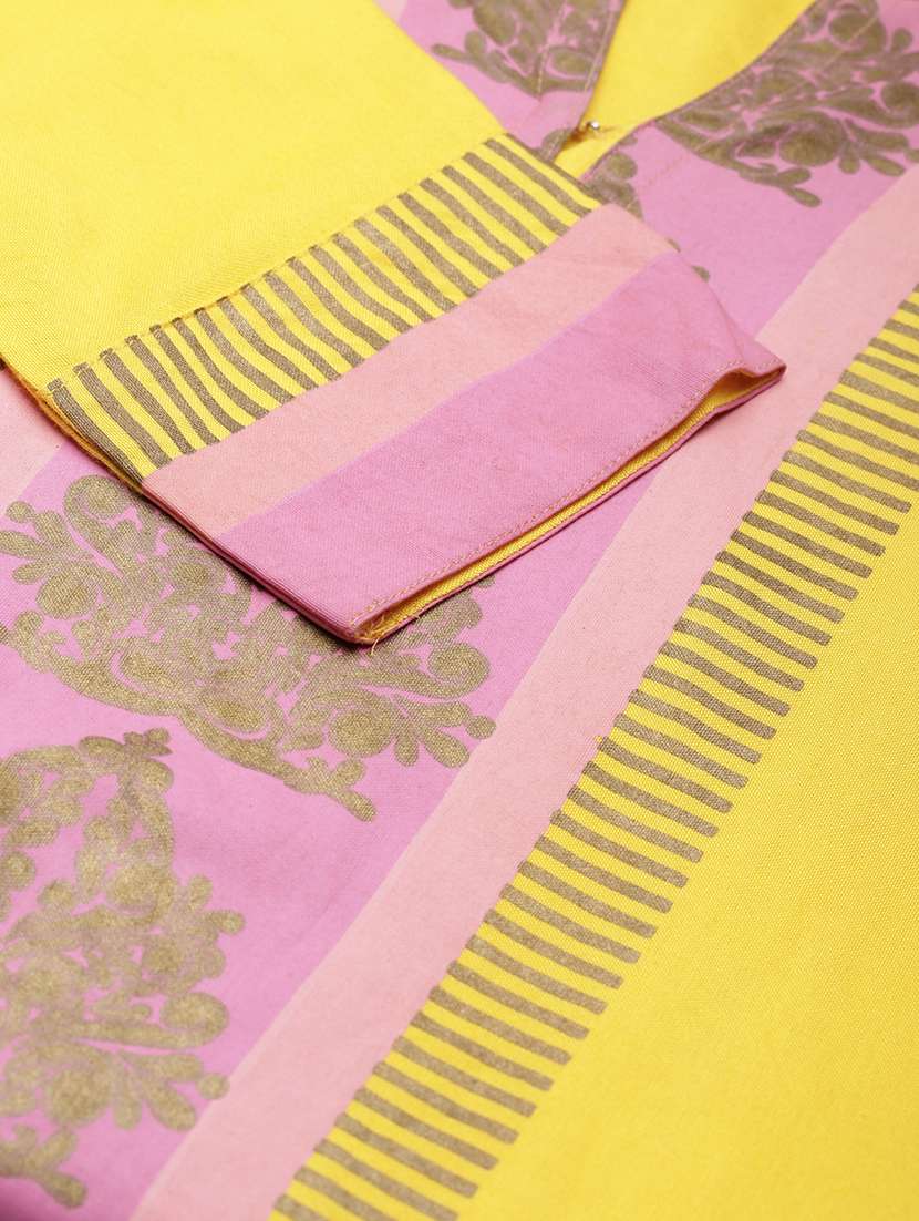 women placement print three quarter sleeve kurta - 21728268 -  Standard Image - 5