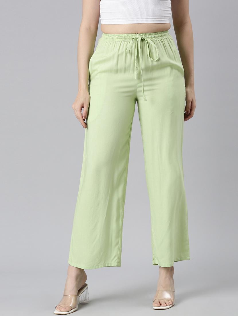 women solid mid rise straight palazzo - 21728290 - Zoom Image - 0
