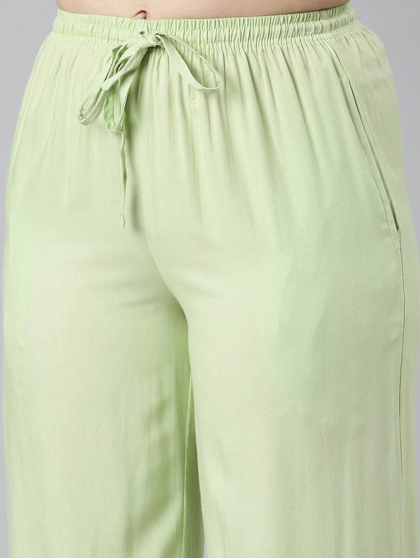 women solid mid rise straight palazzo - 21728290 - Standard Image - 5