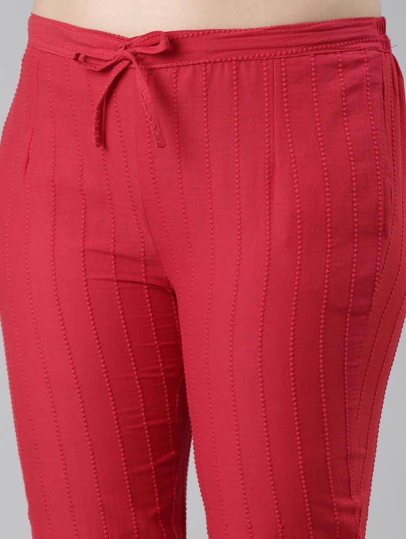 women mid rise embroidered tapered pant - 21728291 - Standard Image - 5