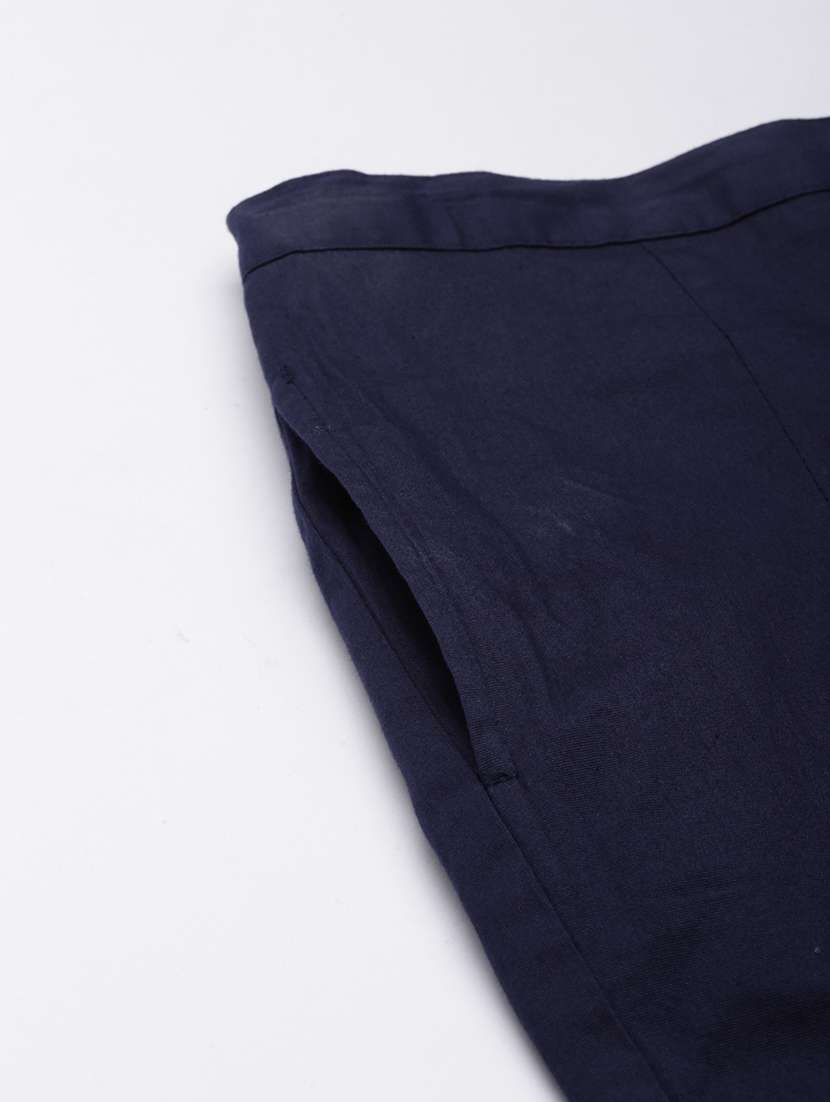 women mid rise solid cigarette pant - 21728296 -  Standard Image - 8