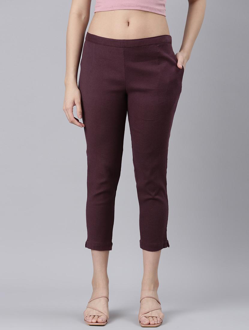 women mid rise solid cigarette pant - 21728298 -  Zoom Image - 0