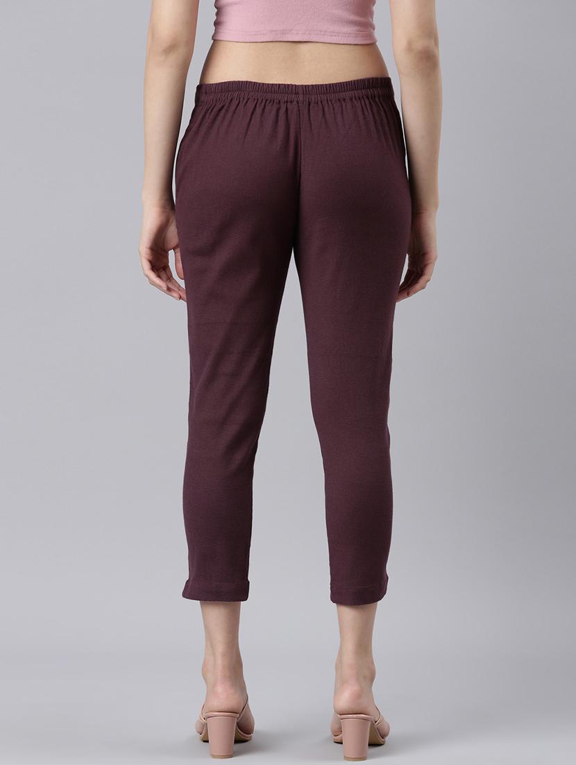 women mid rise solid cigarette pant - 21728298 - Standard Image - 3