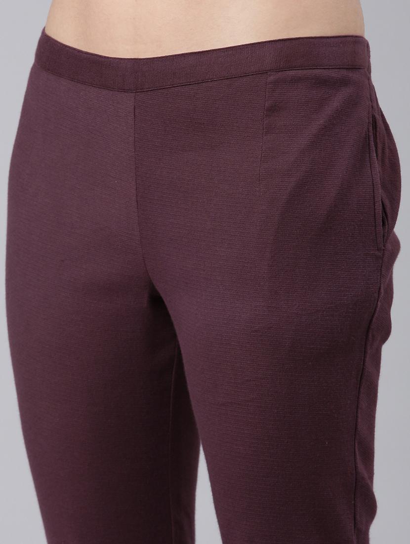 women mid rise solid cigarette pant - 21728298 - Standard Image - 5